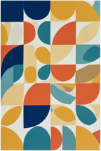 Nordic Bauhaus Mid-Century – Living Room Set of 6 Modern Prints - Hakyarts