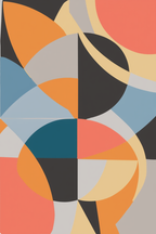 Nordic Bauhaus Mid-Century – Living Room Set of 6 Modern Prints - Hakyarts
