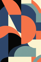 Nordic Bauhaus Mid-Century – Living Room Set of 6 Modern Prints - Hakyarts