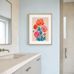 Poppy Variation – Warm Hues | Contemporary Floral Wall Art Print