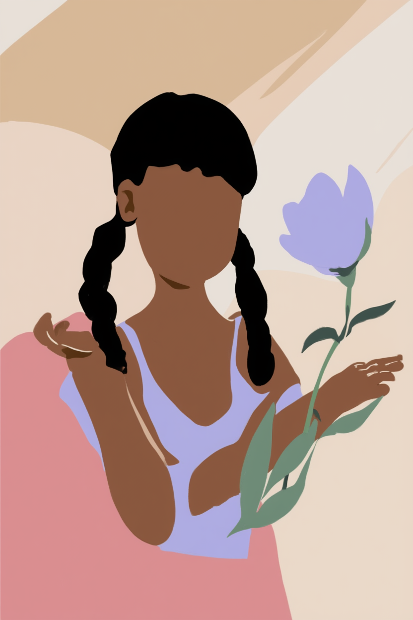 Floral Black Girl Collection – Set of 6 Art Prints - Hakyarts