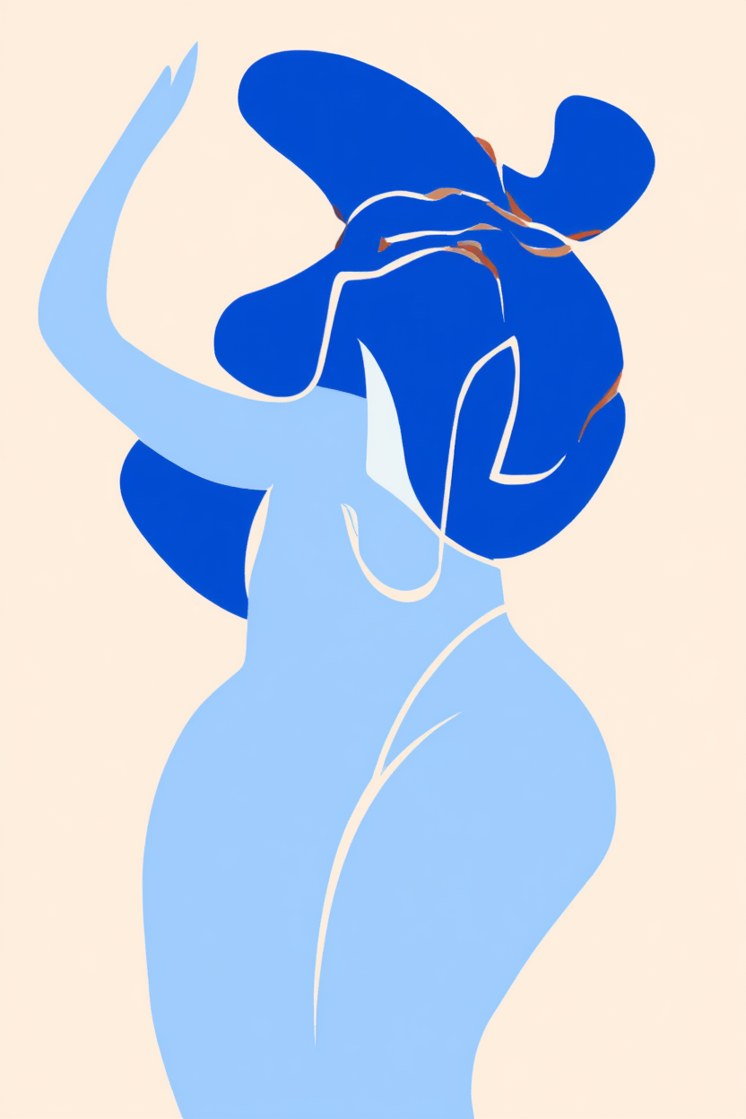 Blue Matisse Line Art – Set of 6 - Hakyarts