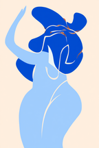 Blue Matisse Line Art – Set of 6 - Hakyarts