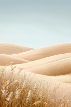Beige Bohemian Beach Landscape – Office Set of 3 Prints - Hakyarts