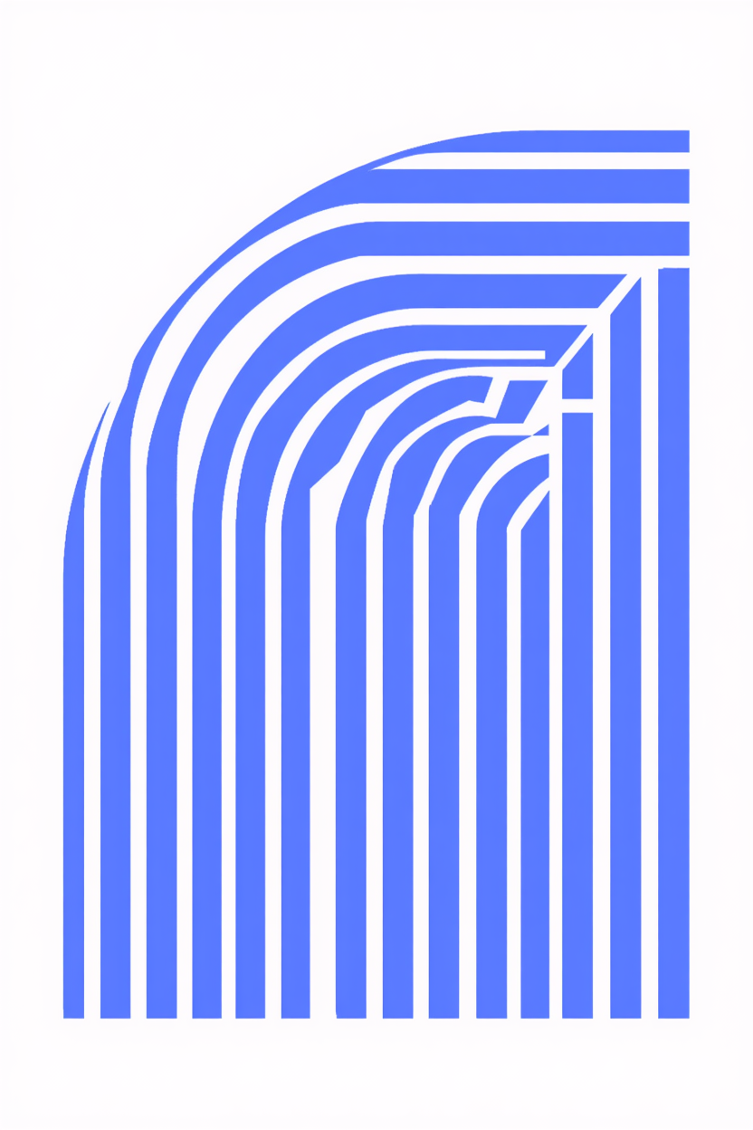 Blue Bauhaus Rainbow – Living Room Set of 4 Modern Prints