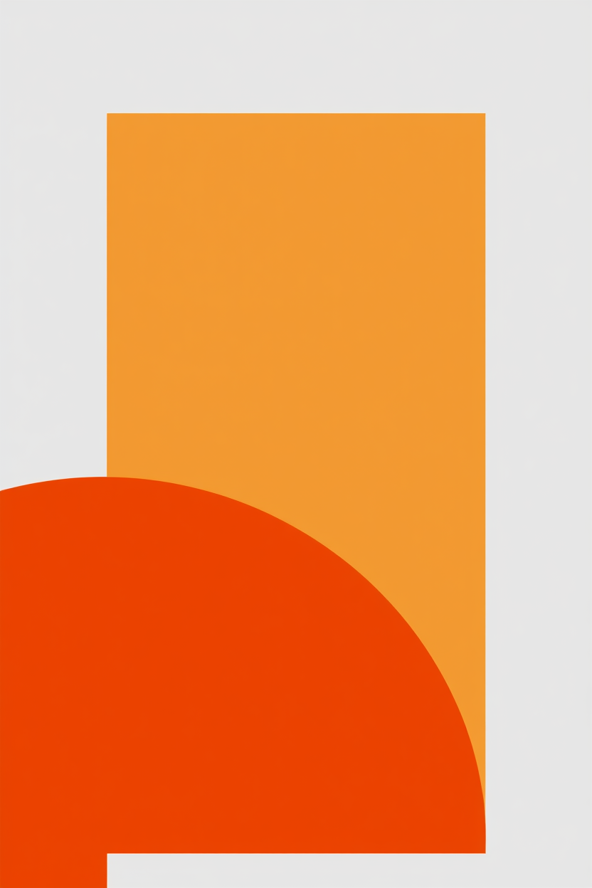 Abstract Orange Bauhaus Bicycle – Living Room Set of 3 Prints - Hakyarts