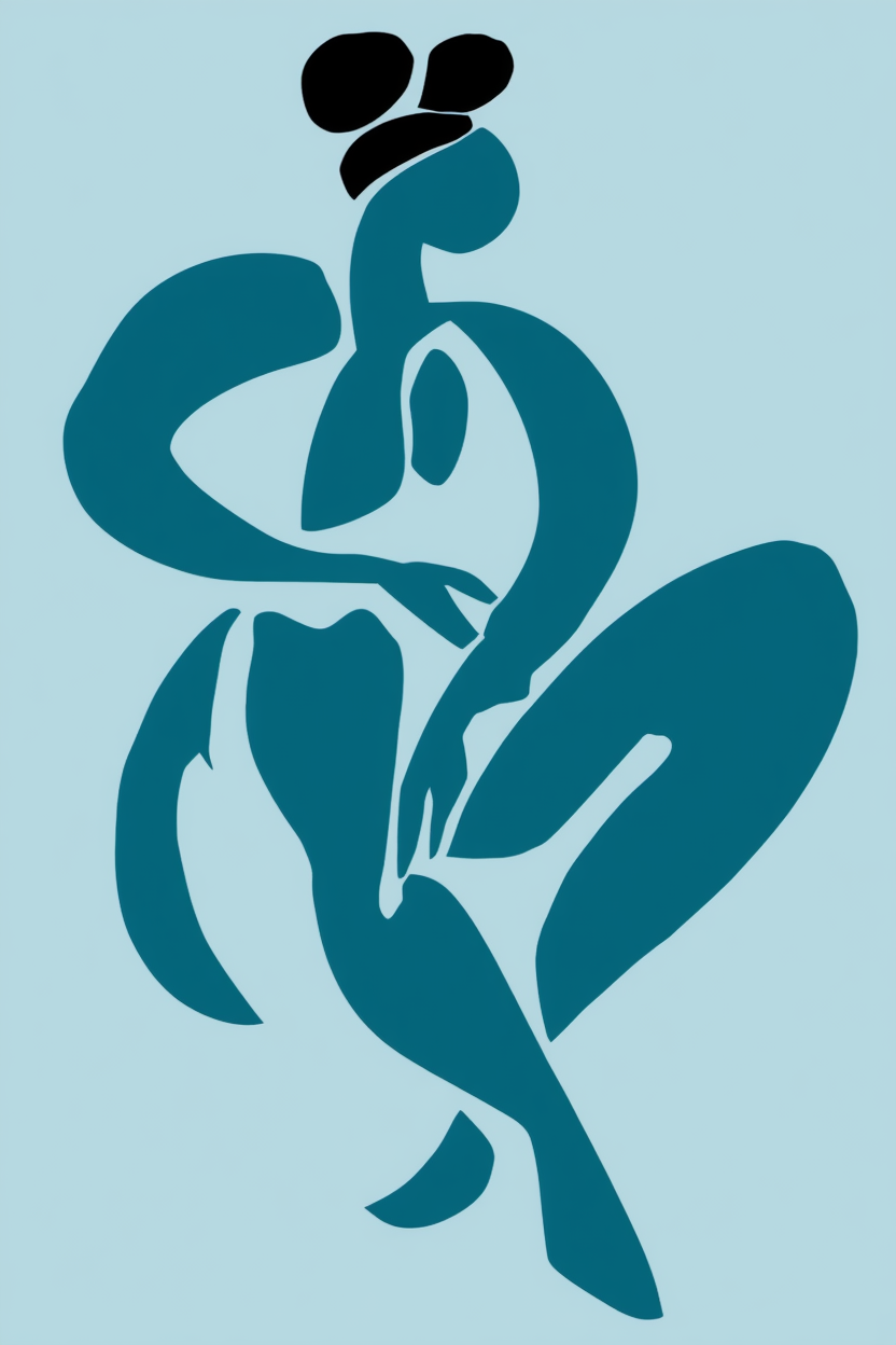 Vintage Blue Matisse Line Art – Set of 4 - Hakyarts