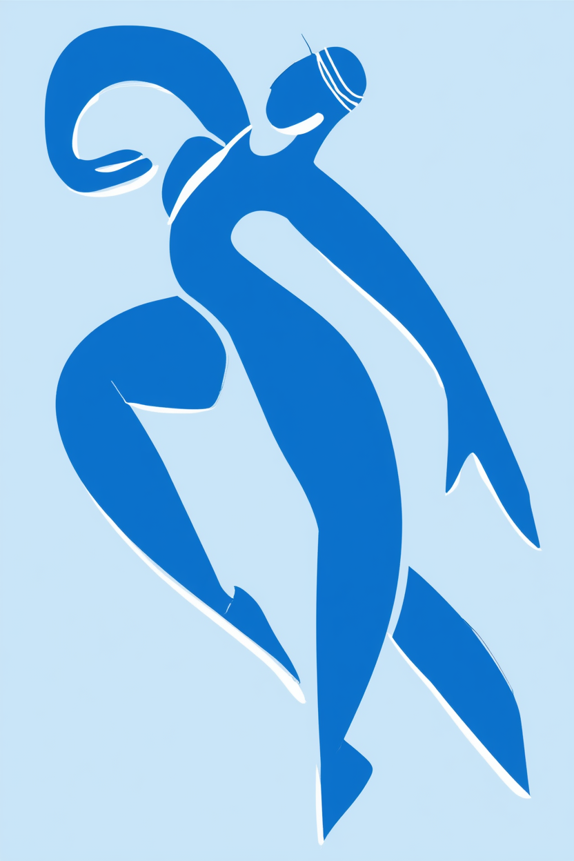 Vintage Blue Matisse Line Art – Set of 4 - Hakyarts
