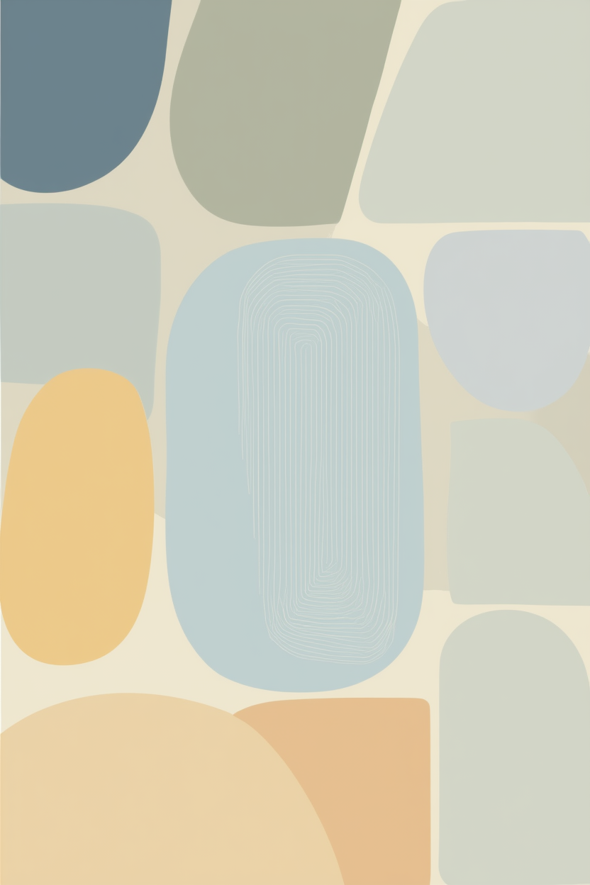Nordic Abstract – Dining Room Set of 4 Modern Prints - Hakyarts