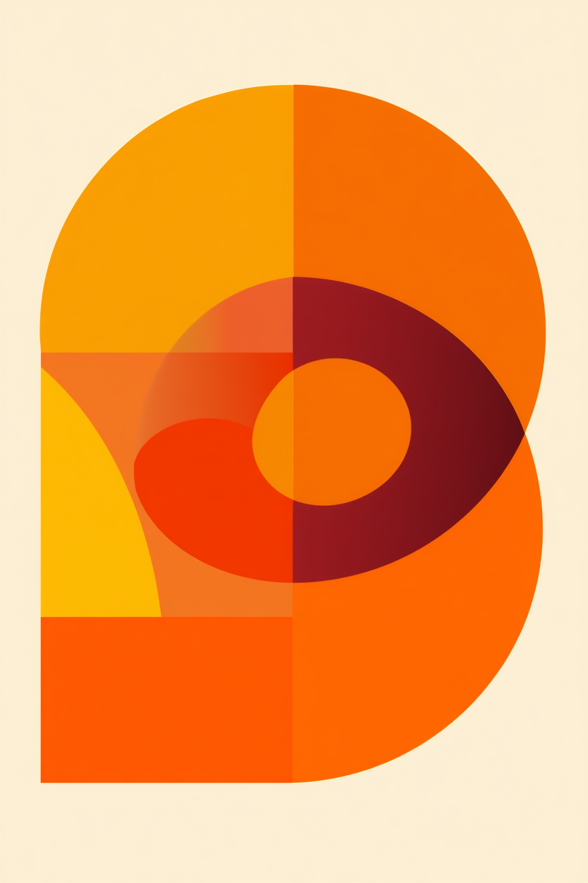 Abstract Orange Bauhaus Bicycle – Office Set of 3 Prints - Hakyarts
