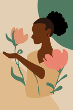 Floral Black Girl Collection – Set of 6 Art Prints - Hakyarts