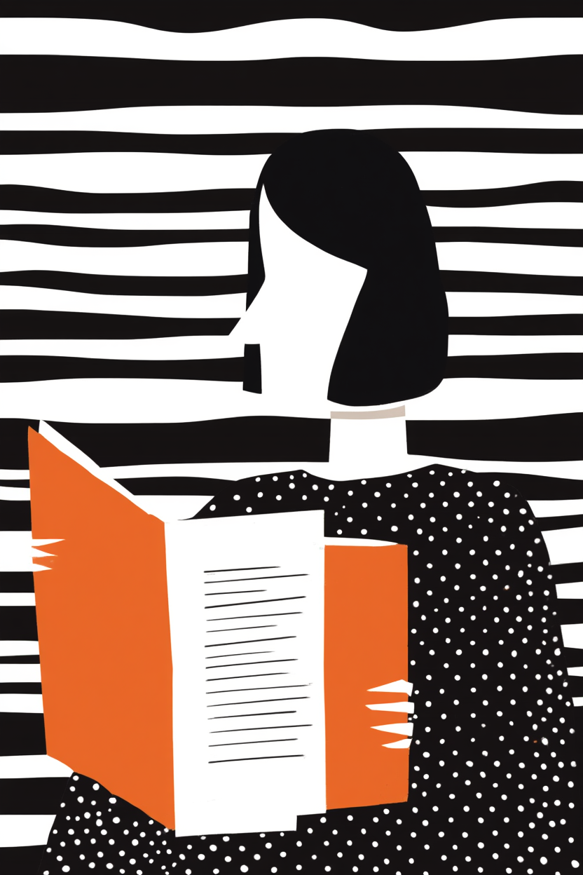 Black Striped Grid Girl – Abstract Wall Art Set for Living Room & Café - Set of 3 Prints - Hakyarts