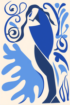 Blue Matisse Line Art – Set of 6 - Hakyarts