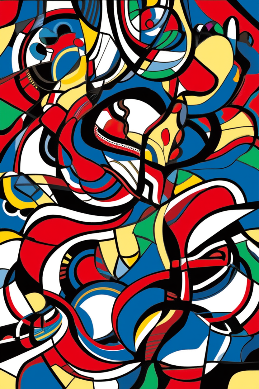 Picasso & Matisse Bold Abstract Collection – Dining Room Set of 5 - Hakyarts