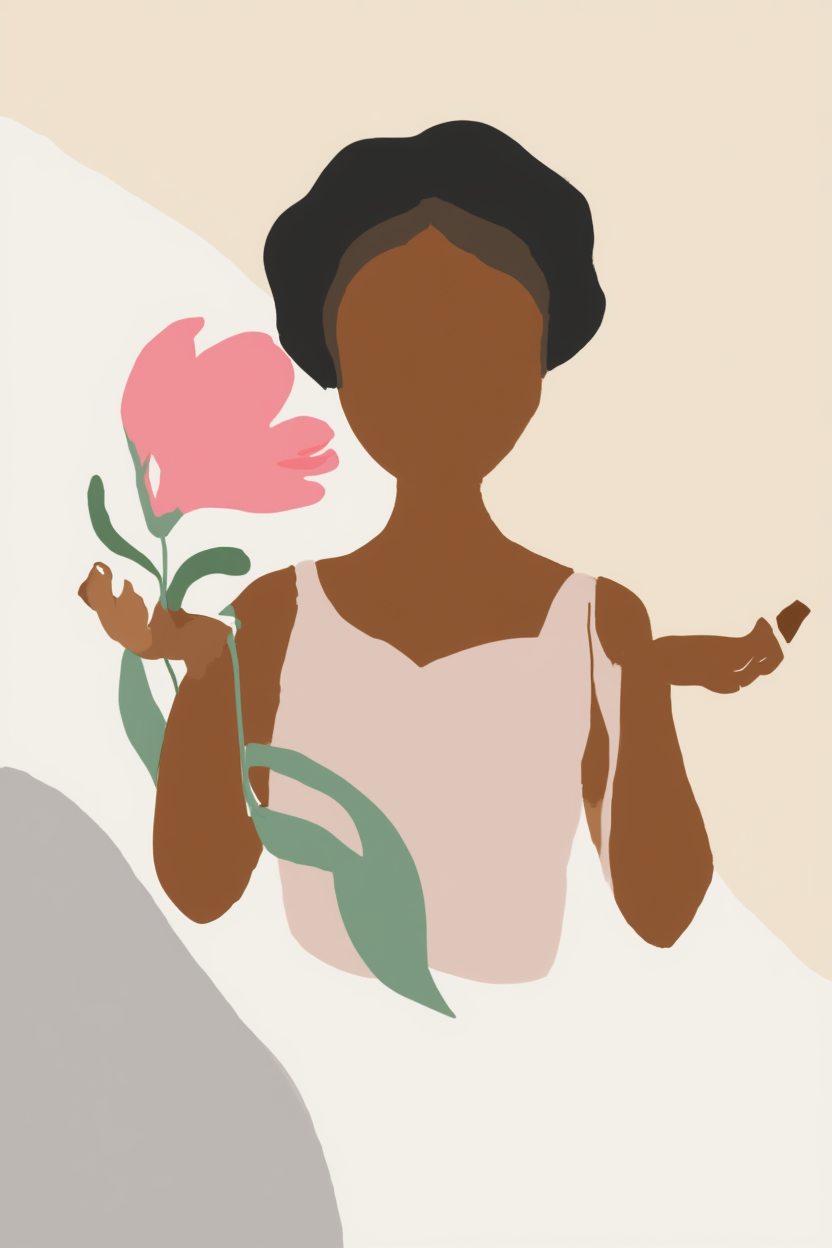 Floral Black Girl Collection – Set of 6 Art Prints - Hakyarts