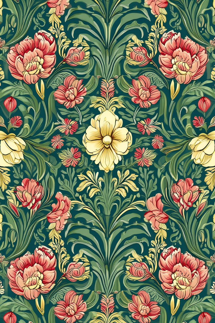 Floral Harmony – William Morris Collection, Set of 5 Prints - Hakyarts