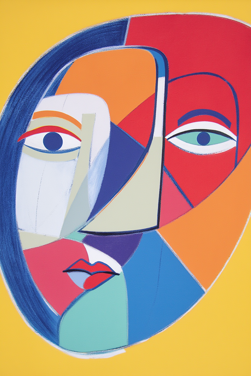 Mixed Picasso & Matisse Abstract Collection – Dining Room Set of 7 - Hakyarts