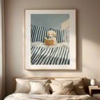 Dog Reading – Whimsical Minimalist Poster