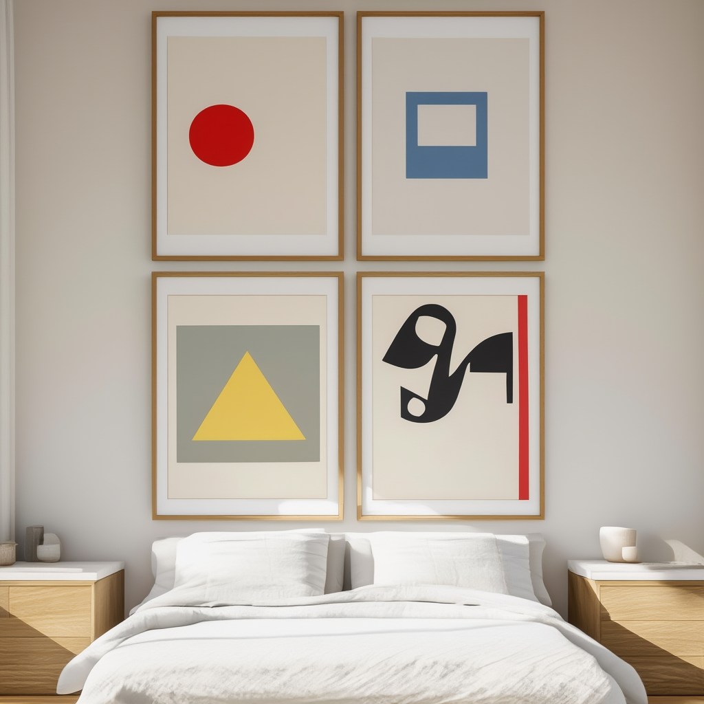 Bauhaus Exhibition – Living Room Set of 4 Modern Art Prints - Hakyarts
