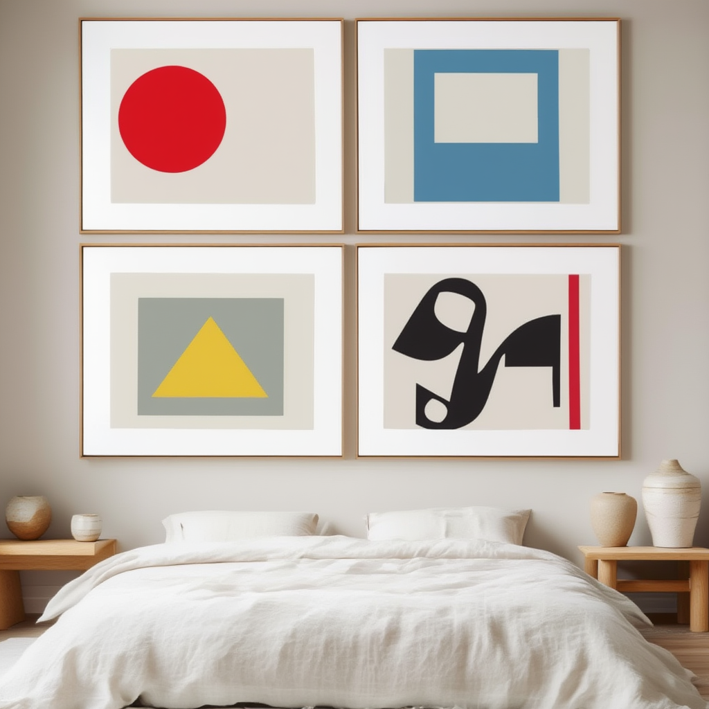 Bauhaus Exhibition – Living Room Set of 4 Modern Art Prints - Hakyarts