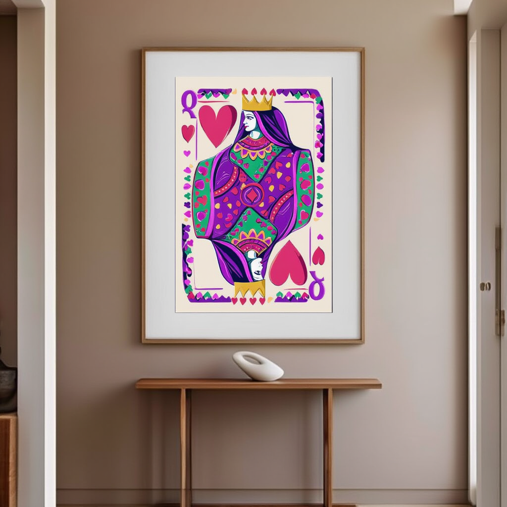 Queen of Hearts  – Minimalist Wall Art Print