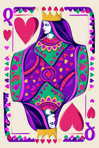 Queen of Hearts – Minimalist Playing Card Wall Art Print