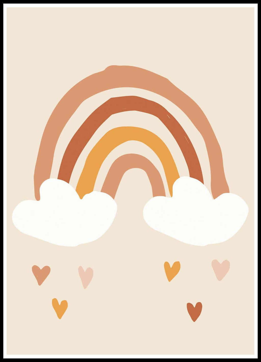 Rainbow With Hearts Poster No 2