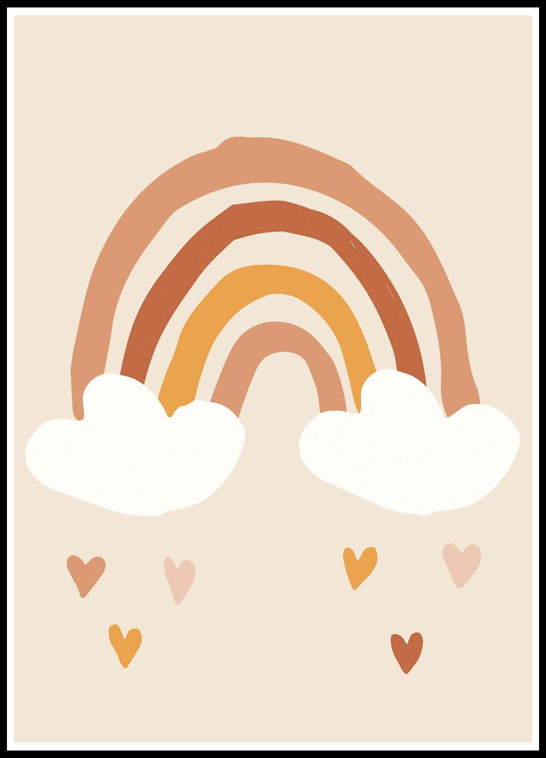 Rainbow With Hearts Poster No 2