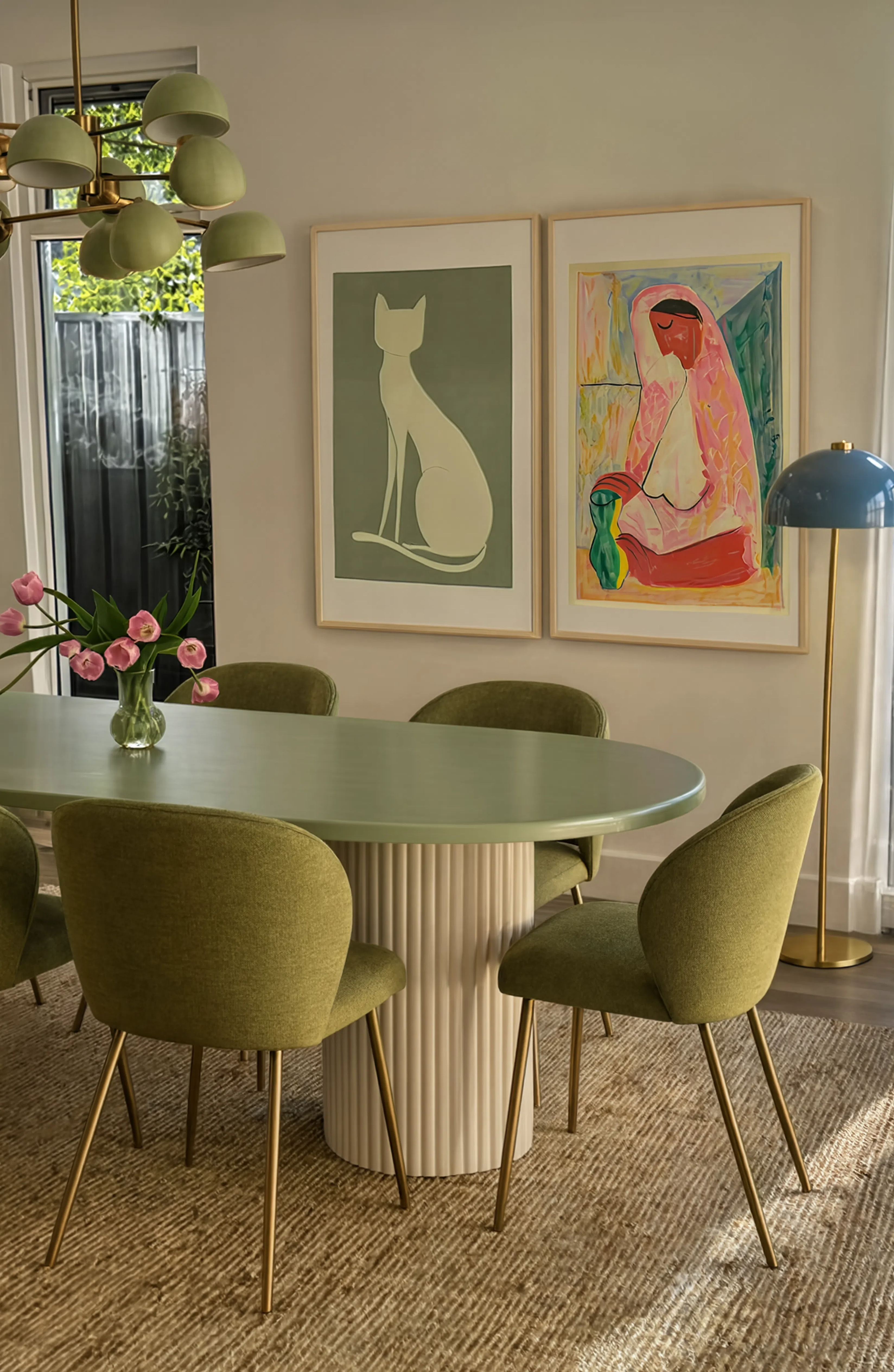 Set of 2 Modern Figurative Art Prints – Contemplative Figure & Woman with a Vase Gallery Set