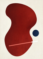 Set of 2 Modern Wall Art Prints | Citrus Medley & Red Abstract Form