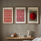Set of 3 TRF Geometric – Bauhaus-Inspired Wall Art Prints - Hakyarts
