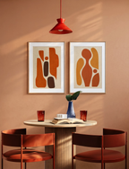 Set of 2 Terracotta Abstract Variation II & Terracotta Abstract | Contemporary Abstract Wall Art Prints