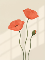 Red Poppies | Contemporary Botanical Floral Wall Art