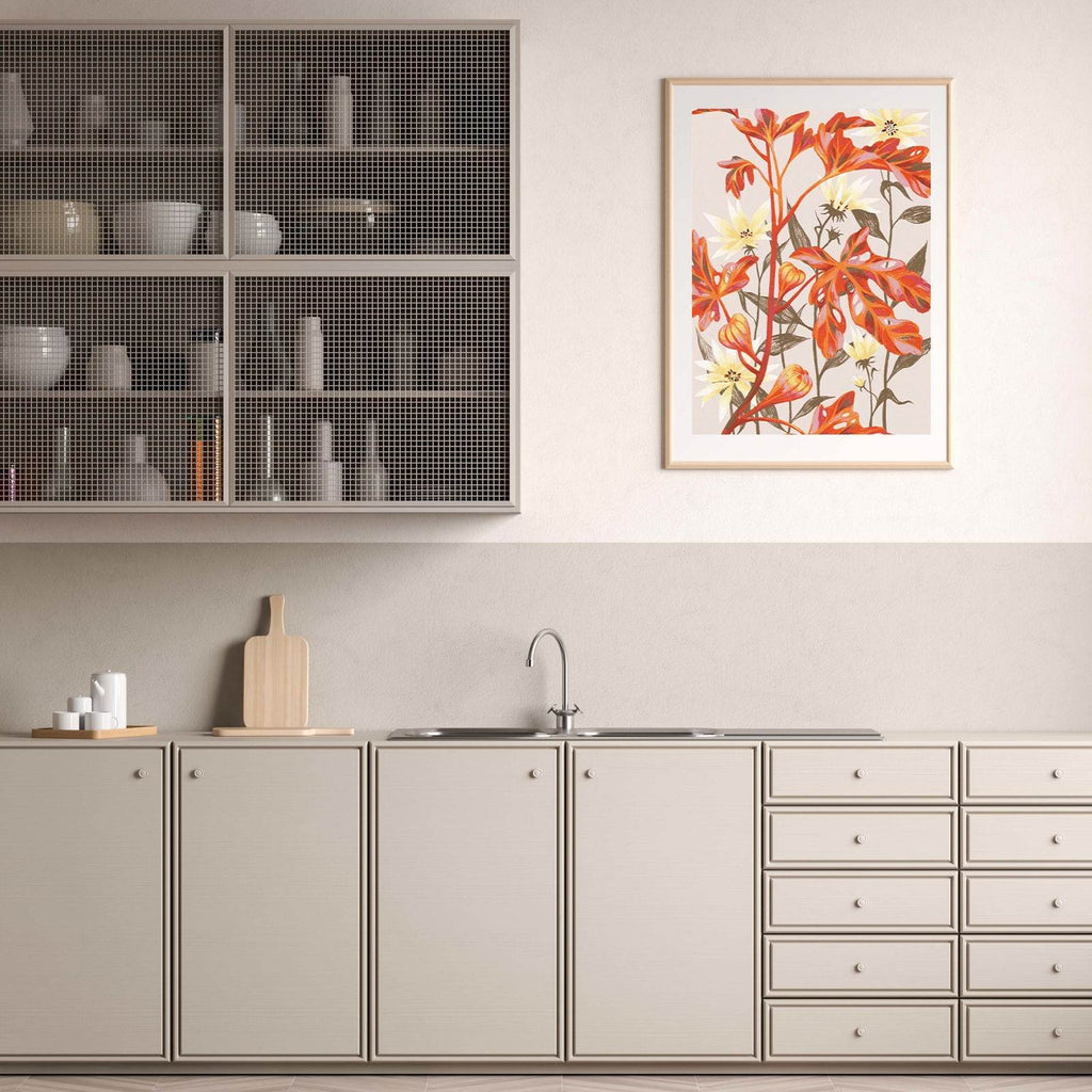 Red Flowers Mural Poster - Hakyarts