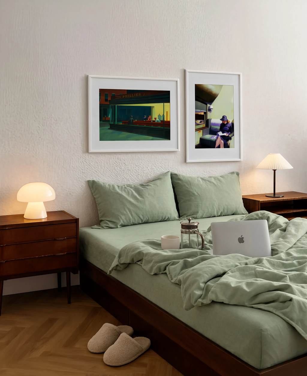 Set of 2 Edward Hopper Art Prints – Compartment C & Nighthawks Gallery Set