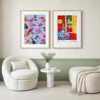 Set of 2 Festive Table & Henri Matisse Wall Art Prints – Colourful Still Life Kitchen Gallery Set