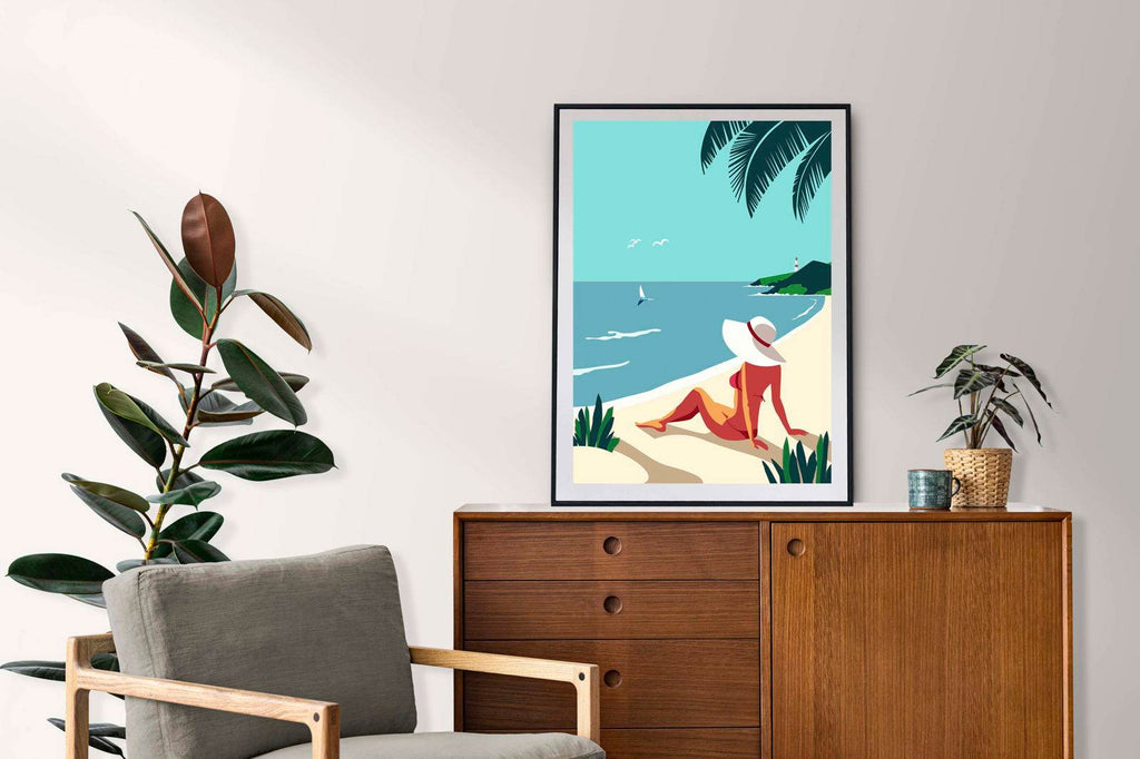 Relaxing At The Beach Poster - Hakyarts