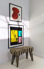 Set of 2 Red Abstract Form I with Blue Dot & Andy Warhol Style Statue of Liberty Prints | Contemporary Pop Art Wall Art Set