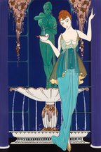 Georges Barbier – Jeanne Paquin Gown – Art Deco Fashion Illustration Print