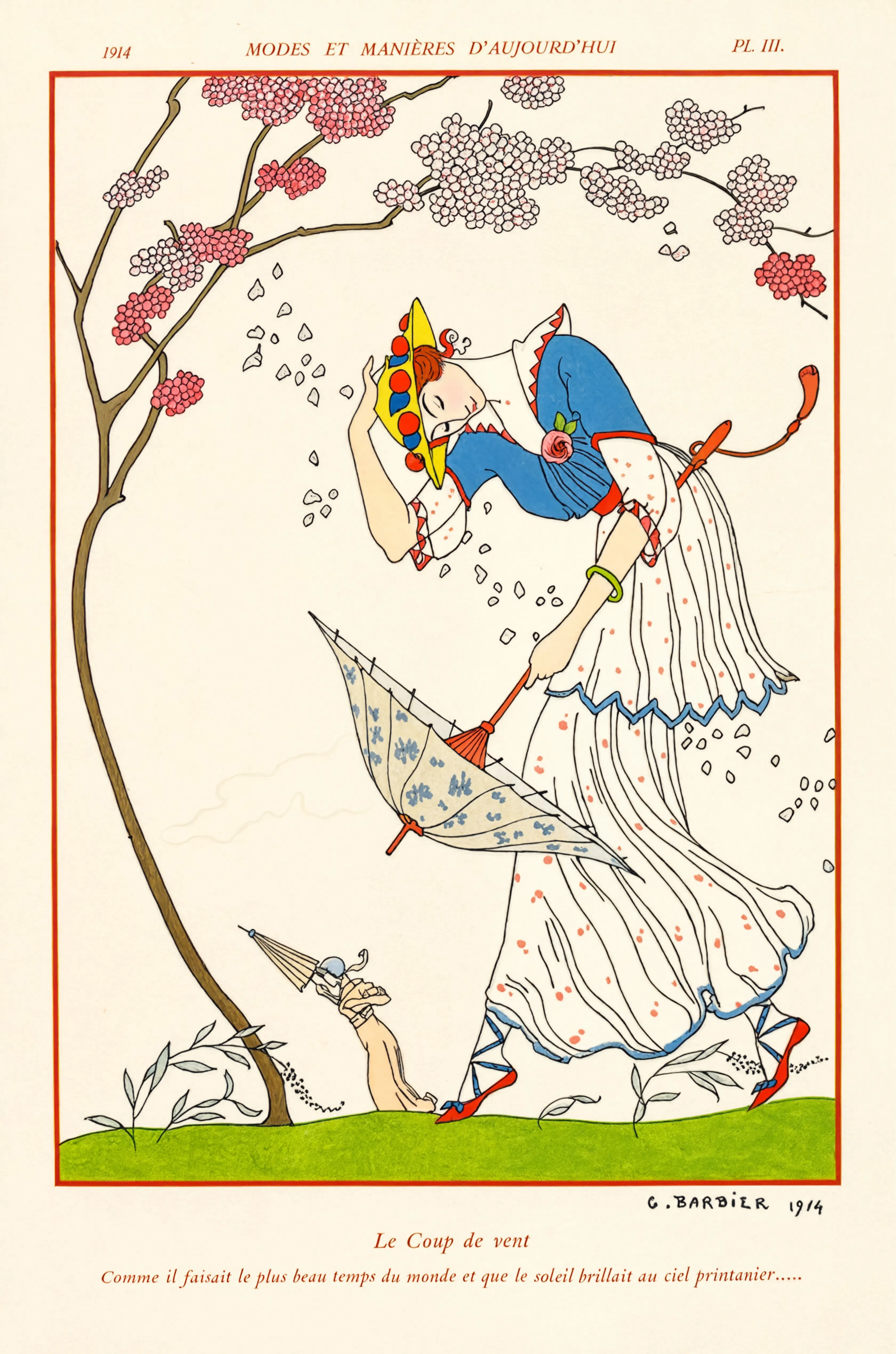 Vintage Fashion Illustration – Modes et Manières d'Aujourd'hui by George Barbier (1914)