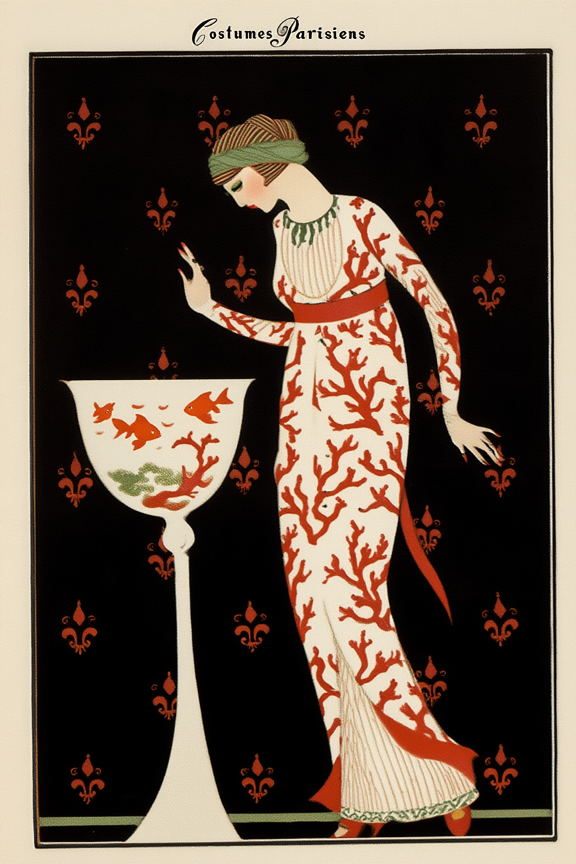 Georges Barbier – Fashion Plate: Goldfish – Art Deco Illustration Print