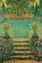 Les Marches du Jardin, Gerberoy (1931) by Henri Le Sidaner – Landscape & Garden Art Print
