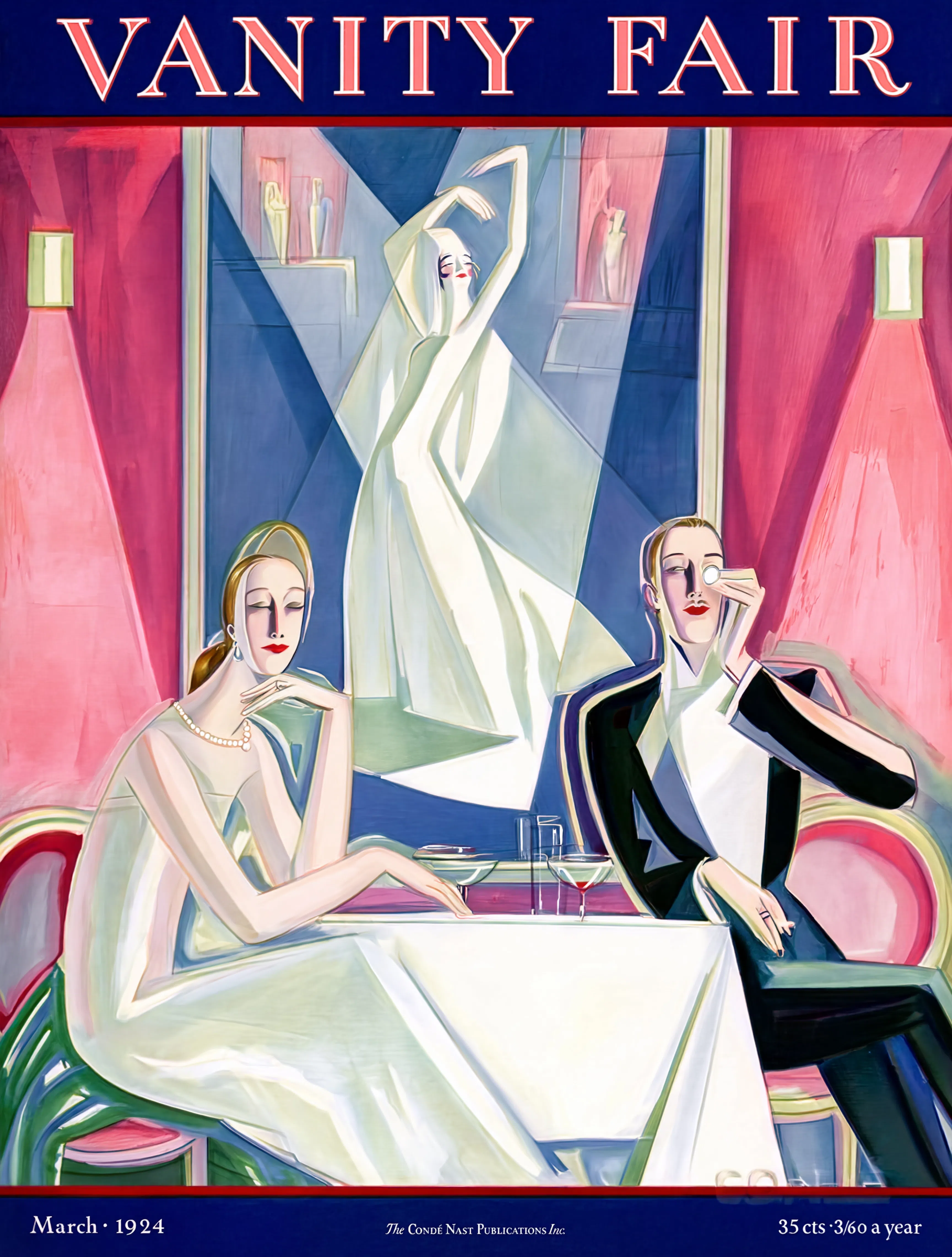 Vintage Vanity Fair March 1924 Cover Print – Classic Magazine Art