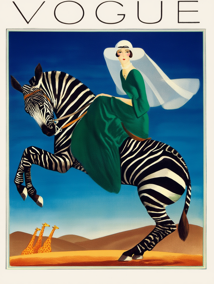 André Édouard Marty – Zebra Vogue Cover Vintage Fashion Poster