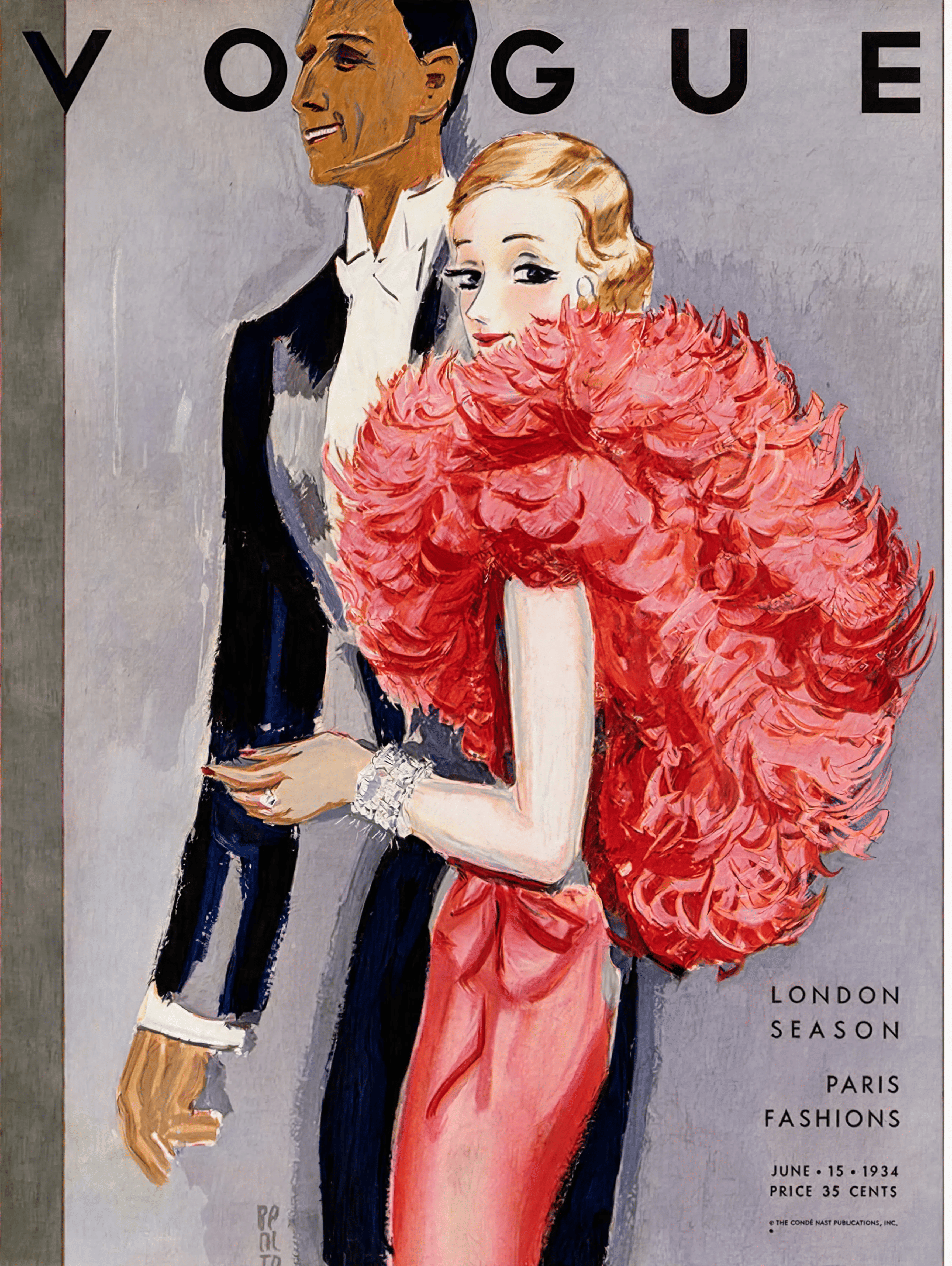 Vogue Magazine Cover, June 15 1934 – London Season Vintage Fashion Art Print