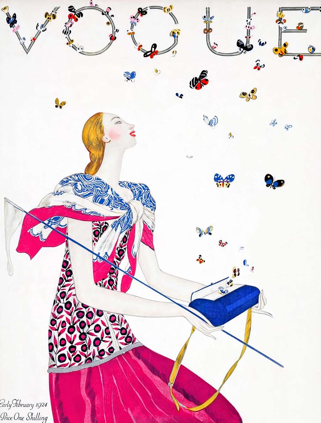 Vintage Vogue Magazine Cover – February 1924 Art Print