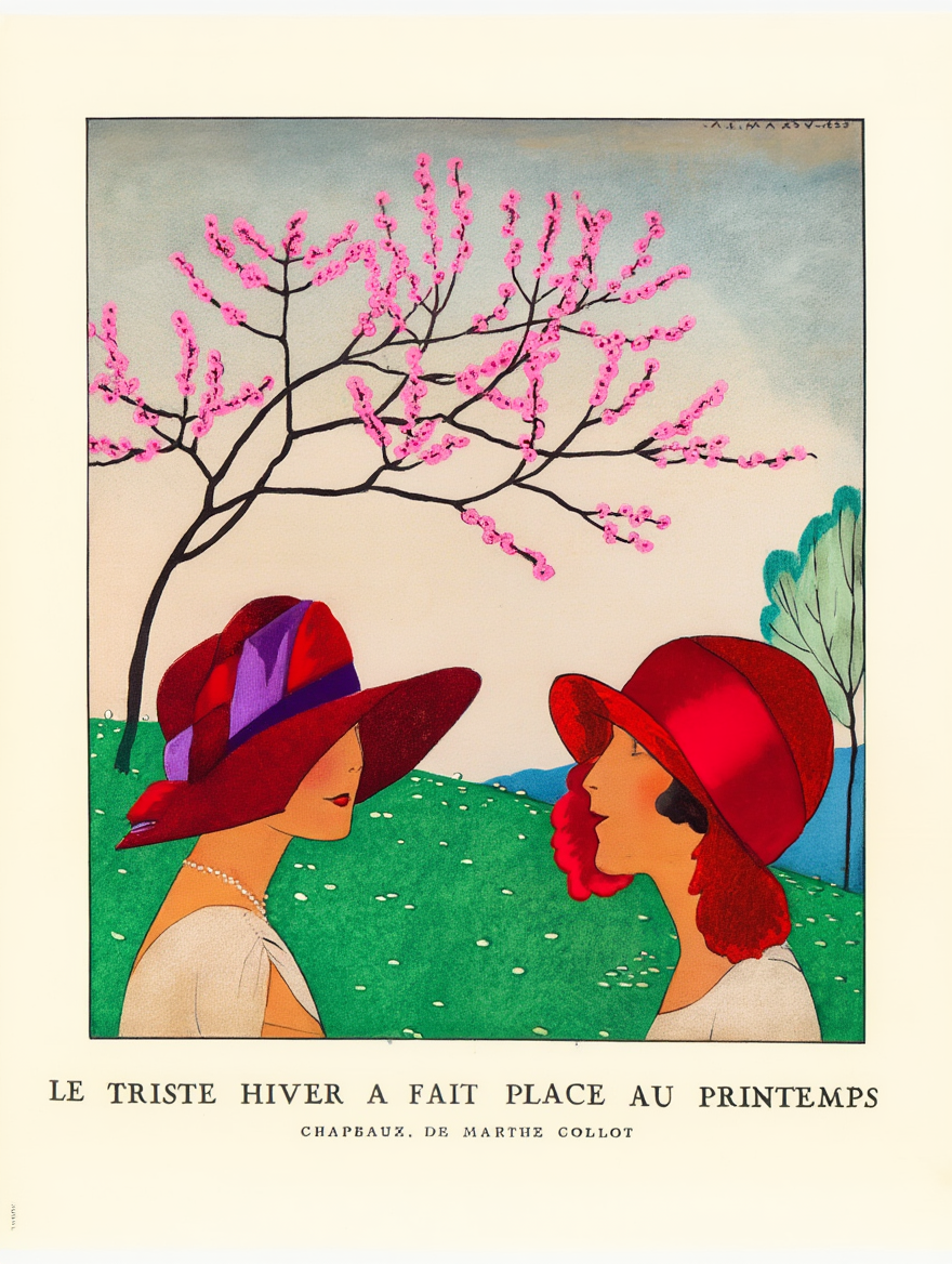 André Édouard Marty – Le Triste Hiver a Fait Place au Printemps – Vintage Art Deco Poster