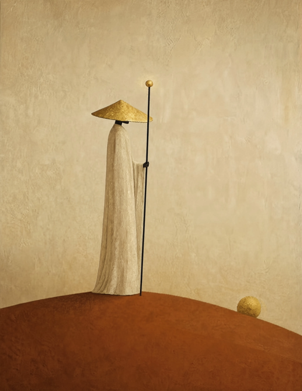 Robed Figure with Lantern | Contemporary Figurative Wall Art Print