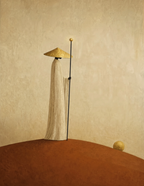 Robed Figure with Lantern | Contemporary Figurative Wall Art Print