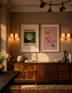 Set of 2 Lifestyle Wall Art Prints – Bicycle Ride & Cappuccino Glow Gallery Set